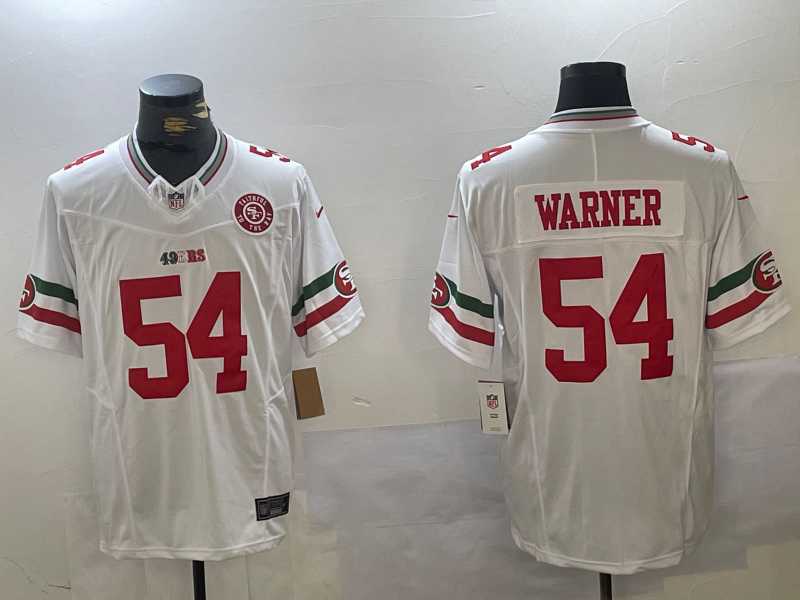 Men%27s San Francisco 49ers #54 Fred Warner White FUSE Mexico Gate Bridge Patch Vapor Limited Stitched Jersey Dzhi